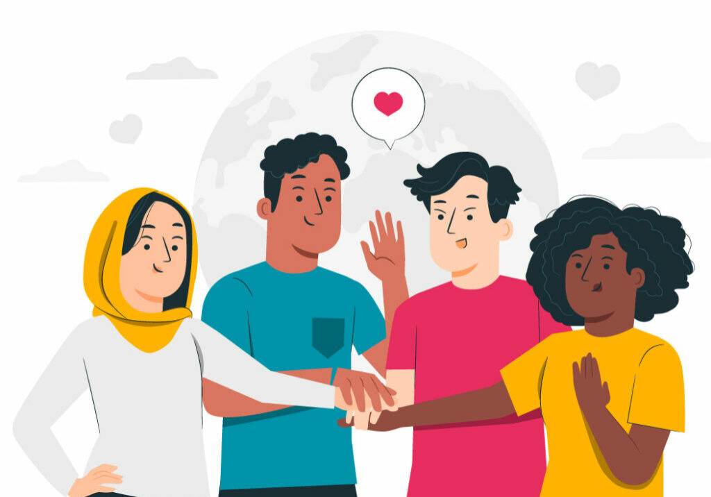 Groupe de personnes qui deviennent volontaires